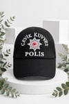 Siyah Renkli Cevik Kuvvet Polis Sapka Kep