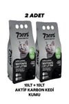 7DAYS Süper Topaklanan Active Karbonlu Bentonit 10 Lt *2 Adet Avantaj Paket Kedi Kumu