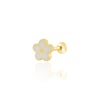 Beyaz mineli çiçek tragus piercing
