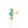 Mavi mineli denizatı tragus piercing