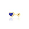 Mavi mineli kalp tragus piercing