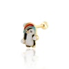 Renkli mineli penguen tragus piercing