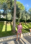 Desenli Keten Şortlu Takım