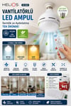 Helios Vantilatörlü LED Ampul E27 Duy Uzaktan Kumandalı 3 Modlu Fanlı Lamba