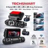 TECHSMART 4 Kanal Araç Kamerası 4K + 2K Yan Kameralı | WiFi GPS ADAS BSD Gece Görüş Dashcam