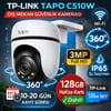 TP-Link Tapo C510W-128GB 2K 3MP 360° WiFi Dış Mekan Güvenlik Kamerası + 128GB SD Kart Dahil – IP65 Su Geçirmez, Hareket Takip, Renkli Gece Görüşlü İnsan Algılama Kamera