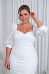 Beyaz İnceli Beyaz Elbise 2516