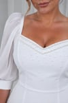 Beyaz İnceli Beyaz Elbise 2516