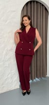 Dört Düğme Detaylı Takım Siyah