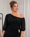 Düşük Kol Şifon Abiye 2526