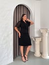 Kısa Kol Sallantı Taşlı Elbise
