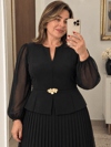 Piliseli Elbise Uzun Kol 2533