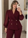 Uzun Kol Dört Düğmeli Takım Bordo 2530B
