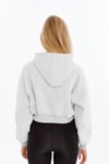 Kadın Gri Kapüşonlu Içi Pamuklu Oversize Basic Sweatshirt