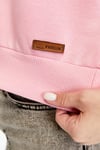 Kadın Pembe Kapüşonlu Içi Pamuklu Oversize Basic Sweatshirt