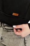 Kadın Siyah Kapüşonlu Içi Pamuklu Oversize Basic Sweatshirt