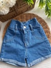 Kemerli Denim Şort