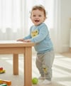 Erkek Bebek TakımErkek Bebek Tenis Temalı Smiley Nakışlı Alt & Üst Takım Açık Mavi
