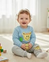Erkek Bebek TakımErkek Bebek Tenis Temalı Smiley Nakışlı Alt & Üst Takım Açık Mavi
