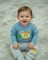 Erkek Bebek TakımErkek Bebek Tenis Temalı Smiley Nakışlı Alt & Üst Takım Koyu Mavi