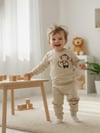 Erkek Cocuk Maymun Figürlü Krem Alt & Üst Takım