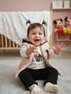 Kız Bebek Minnie Mouse Temalı Yelekli Takım Kırmızı
