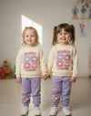 Kız Çocuk Sweet Labubu Baskılı Mor Alt Üst Takım