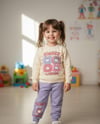 Kız Çocuk Sweet Labubu Baskılı Mor Alt Üst Takım