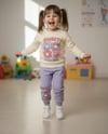 Kız Çocuk Sweet Labubu Baskılı Mor Alt Üst Takım