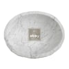 Beyaz Mermer Doğal Patlatma Oval Mini Lavabo
