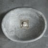 Mermer LavaboGümüş Traverten Rustik Oval Lavabo