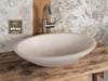 Mermer LavaboLight Traverten Oval Çanak Lavabo