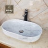 Muğla Beyaz Mermer Oval Köşe Lavabo