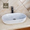 Muğla Beyaz Mermer Oval Köşe Lavabo