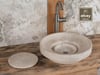 Mermer LavaboTraverten Katman Model Gizli Giderli Lavabo