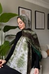 Batik Desenli Koton Şal-Haki
