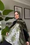 Batik Desenli Koton Şal-Haki