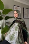Batik Desenli Koton Şal-Haki