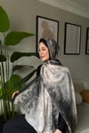 Batik Desenli Koton Şal-Siyah