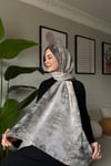 Batik Desenli Koton Şal-Siyah