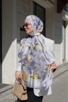 Blossy Vual İpek Şal Lila