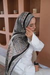 Bohem Etnik İpek Vual Şal Siyah
