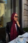 C Desen Premium Şal-Bordo