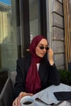 C Desen Premium Şal-Bordo