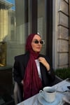 C Desen Premium Şal-Bordo