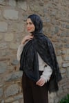 C Desen Premium Şal-Siyah