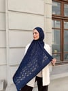 C Desen Yakma Şal-Lacivert