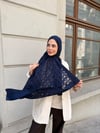 C Desen Yakma Şal-Lacivert