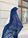 C Desen Yakma Şal-Lacivert