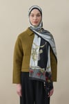 Chain Garden Vual İpek Şal Siyah-Beyaz